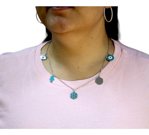 Collar Mujer Acero Quirúrgico Ojo Turco - Adcesorios