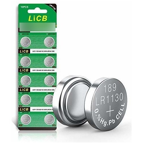 Licb Paquete De 10 Baterías Lr1130 Ag10 De 1.5 V De Larga Du