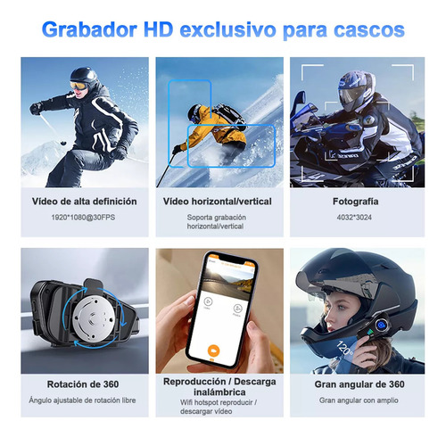 Intercomunicador Casco Audifonos Bluetooth Para Casco Cámara