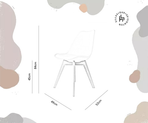 Silla De Comedor Plástico De Diseño Eames Madera - Tulip X 6 Estructura de la silla Blanco