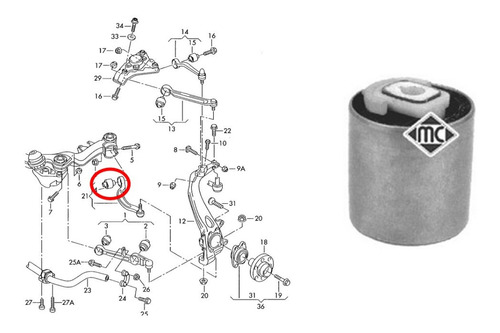 Buje Bandeja Delantera (posterior) Audi A4 8e 8d A6 4b A6 4d