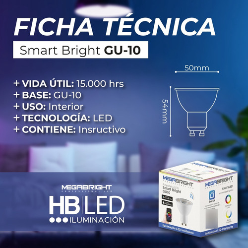 Ampolleta Inteligente Smart Gu10 - Google - Alexa