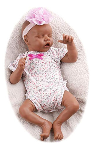 Jizhi Lifelike Reborn Baby Dolls 17 Pulgadas Sleeping Black 