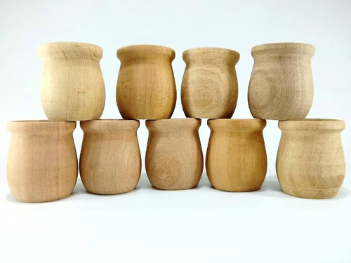 Imagen 5 de 5 de Mate Madera Para Pintar 10 Unidades Modelo Bocon