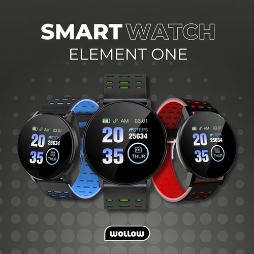 Smartwatch Wollow Element One Bluetooth Ios Android 7hs