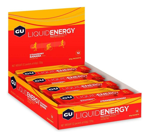Caja De 12 Geles Gu Liquid Energy Strawberry Banana