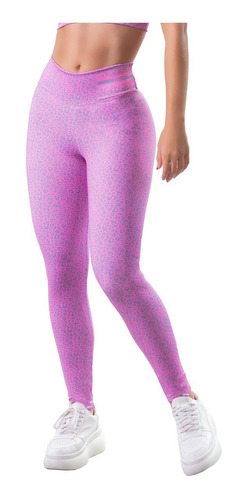 Leggins  Calza Deportiva Con Push Up Pard Print 2458 Rosado