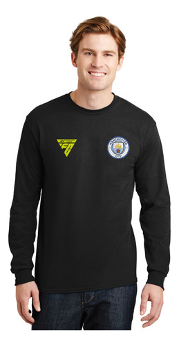 Camiseta Manga Larga Manchester C Deporte Futbol Liga Europa
