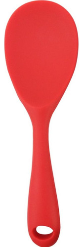 Colher Para Servir Arroz Revestida Em Silicone Multiuso 23cm Cor Do Cabo Vermelho