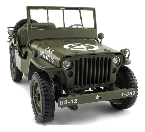 Jeep Willys Us Army 1/4 Ton Clasico Sin Toldo - Welly 1/18