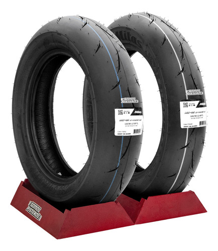 Kit Llantas Mitas Mc35 S-racer Sof 100/90 12 Y 120/80 12 Ycf