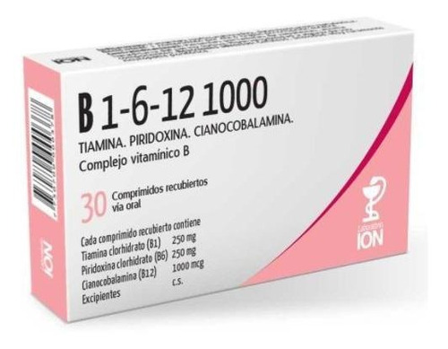 Imagen 1 de 3 de B1 B6 B12 1000 Mg 30 Comprimidos