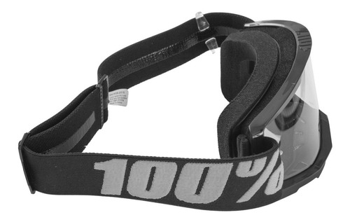 Óculos Motocross Motociclismo Downhill 100% Strata 2 2021 Cor Da Armação Preto Cor Da Lente Transparente Tamanho Único