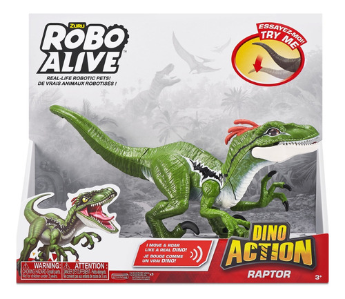 Dinosaurio C/ Funciones Raptor Zuru Robo Alive Original Mpuy