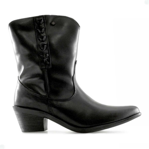 Bota Feminina Zíper Ajuste Perlatto Wes001 Bota Couro Salto