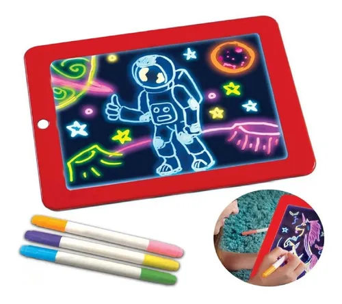 Pizarra De Dibujo M gico Luz Led Plumones Ni os Juegos