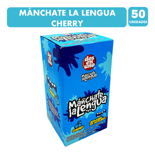 Manchate La Lengua Celeste - Sabor Cherry (caja Con 50 Uni)