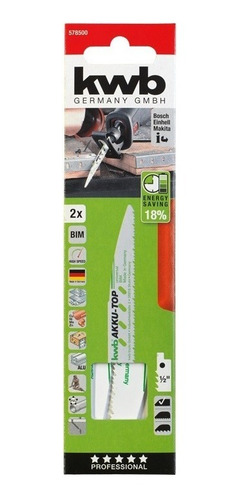 Imagen 1 de 4 de Hoja Sierra Sable 150mm Kwb 578500 P/madera Pack X2 Alemania