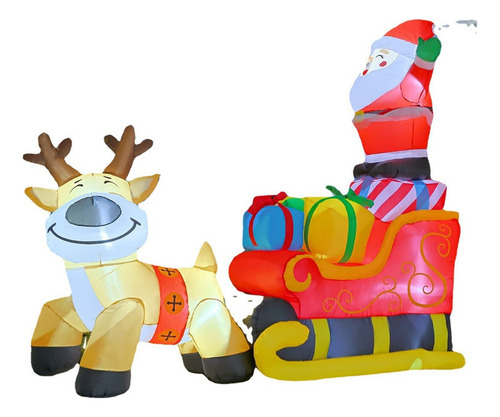 Trineo Inflable Navideño 2 M Largo Con Forma Trineo