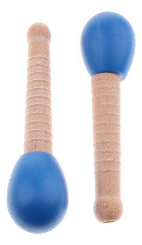 2 Pcs Martillo De Maracas Sonajero Handbell Para De Azul