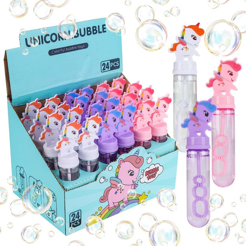 Burbujero Para Niños De Unicornio Para Regalo Fiesta 24pcs