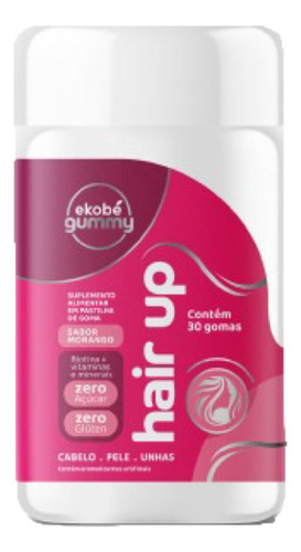 Hair Up Gummy -30 Gomas Morango- Com Biotina E Vitaminas