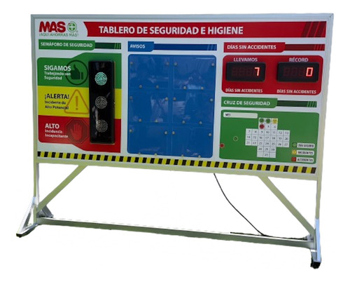 Pizarron Tablero Seguridad E Higiene Semáforo Y Contador Led