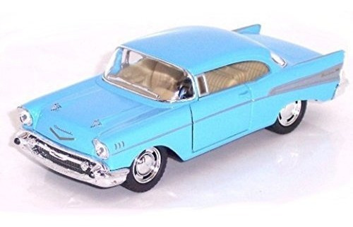 5 Diecast 1957 Chevy Bel Air Coupe 140 Escala Azul