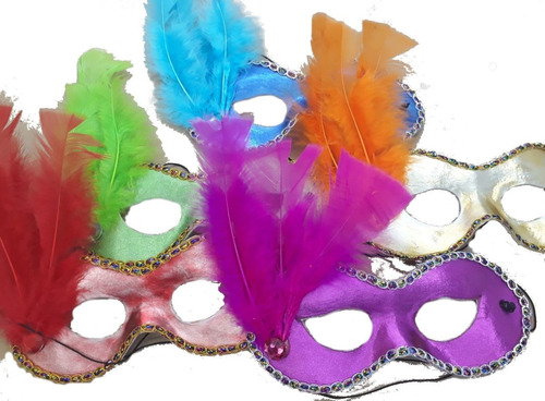 24 Máscaras Festa Carnaval Várias Cores Feminino (3287)