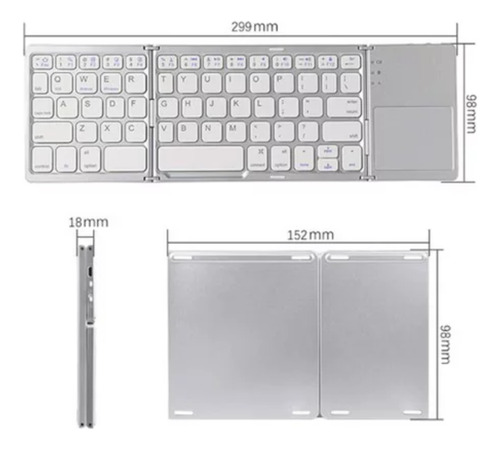 Teclado Portatil Plegable Bluetooth Keyboard 