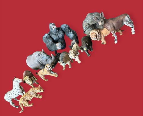 Set De 12 Animales ( 6 Schleich Y 6 Genericos ) Exc. Cond