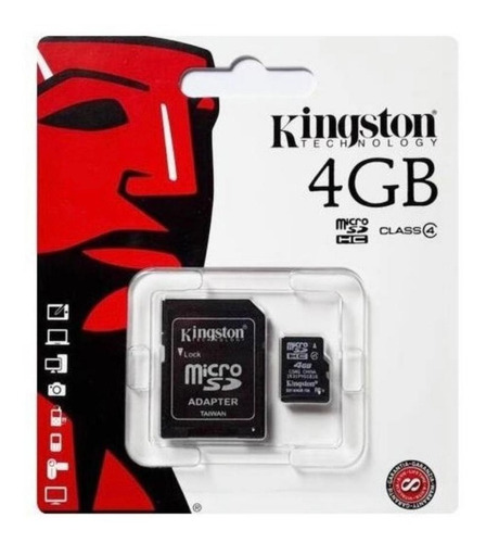 Micro Sd Kingston 4 Gb + Adaptador Para Notebook Ou Câmera