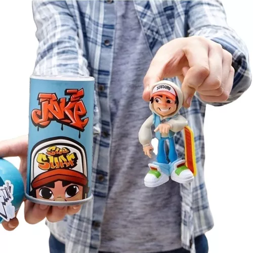 Mini Boneco Jake Subway Surfers Colecionável Com Suporte