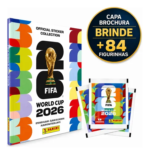 Kit 84 Figurinha + Álbum Capa Mole Brinde Copa Do Mundo 2026
