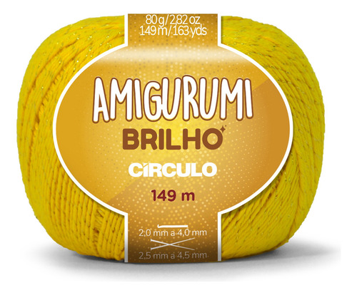 1 Novelo Fio Amigurumi Brilho - Círculo Cor 1289 - canario