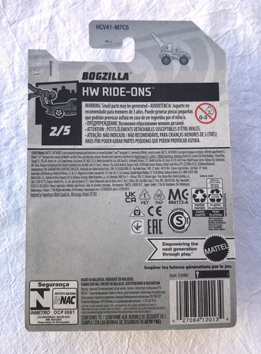 Carrito Hot Wheels Bogzilla Hw Ride Ons 2021 Mattel Nuevo
