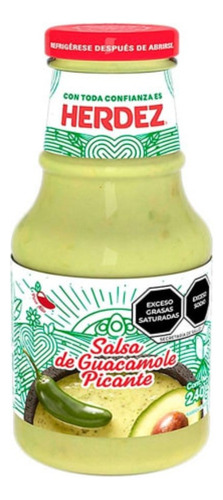 5 Pzas Salsa Herdez Guacamole Picante 240 G