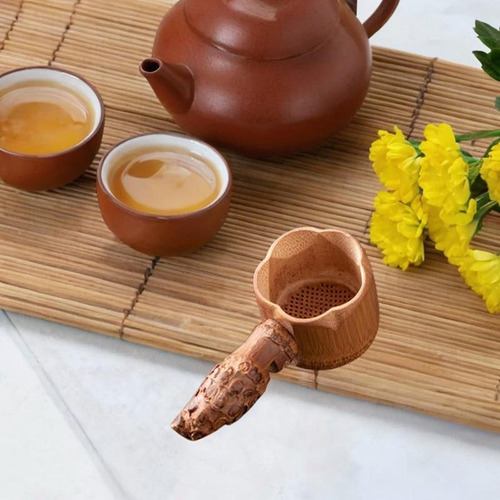 Filtro De Chá De Bambu Mesh Tea Infuser Gift Long 11.5cm