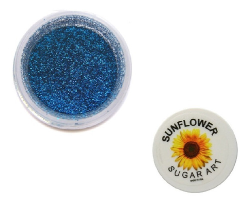 Sunflowers Brillantina Decoración Pastel Azul American D-023