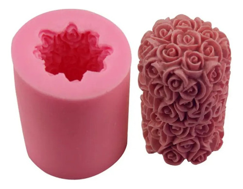 Molde Silicona Para Velas Cilindro De Rosas