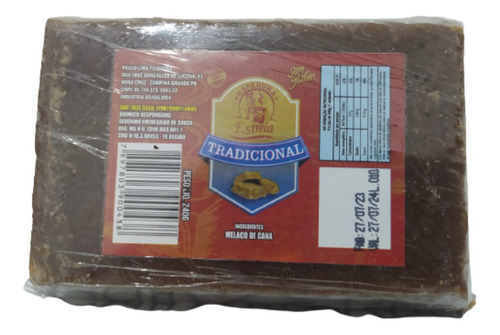 Rapadura Da Paraíba Tradicional Engenho Kit 20 Un