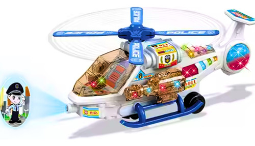 Helicóptero Policial Eletrico Resgate C/ Luz Som Presente
