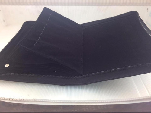 Elegante Estuche Portafolio Para Joyeria Oro Plata Negro
