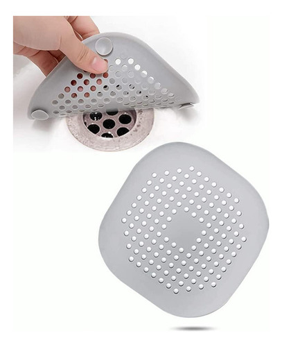 Zh Filtro Silicona Plegable Y Recogedor Pelo For Baño Y