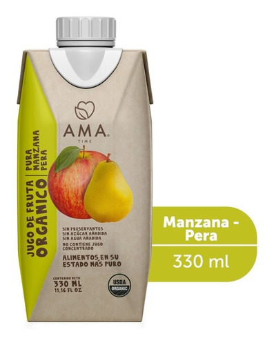 Ama Jugo Manzana Pera Orgánico 330cc