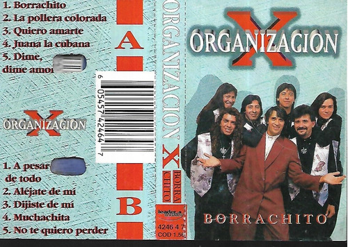 Organizacion X Album Borrachito Sello Leader Music Cassette