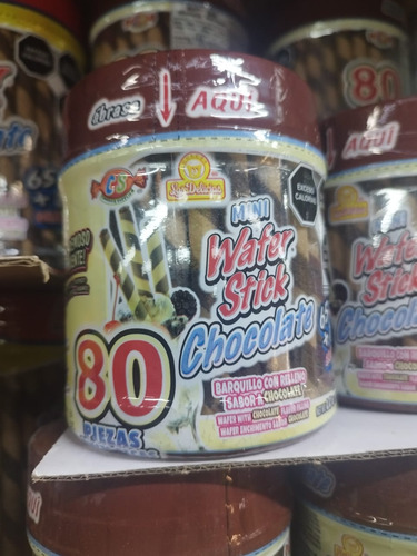 Pack 4 Mini Wafer Stick Chocolate 80pz C/u Barquillo Relleno