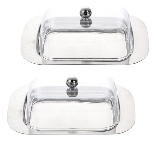 2pcs De Platos Material Acero Inoxidable Bandeja Para Servir