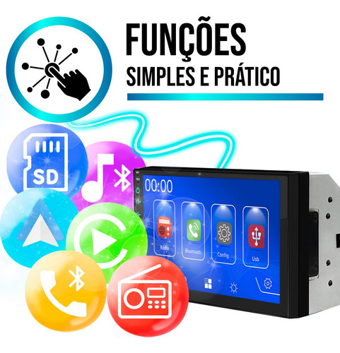 Kit Multimidia 7 Polegadas Mp5 Fiat Uno 15 16 17 18 19 20 21