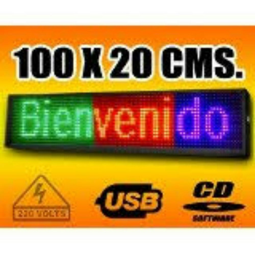 Letrero Led Panel Publicitario Programable Negocio 100 X 20.